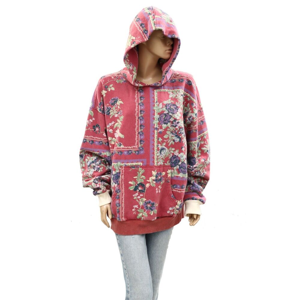 Free People We The Free It's A Vibe Print Hoodie Top Oversized Slouchy S 287090
